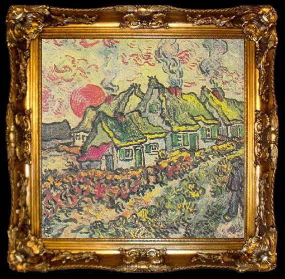 framed  Vincent Van Gogh Farmhouses, ta009-2